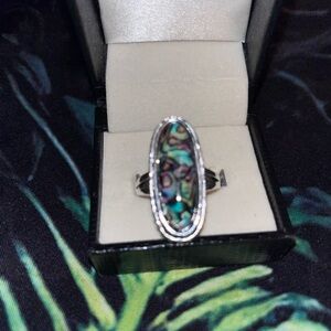 Elegant Silver Abalone Ring
